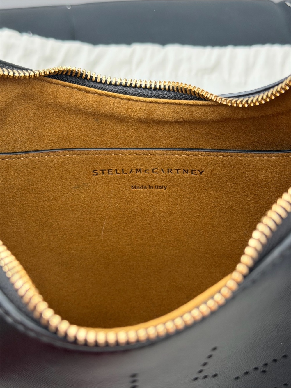 Stella McCartney Black Perforated Logo Shoulder Bag - Picture 5 of 7
